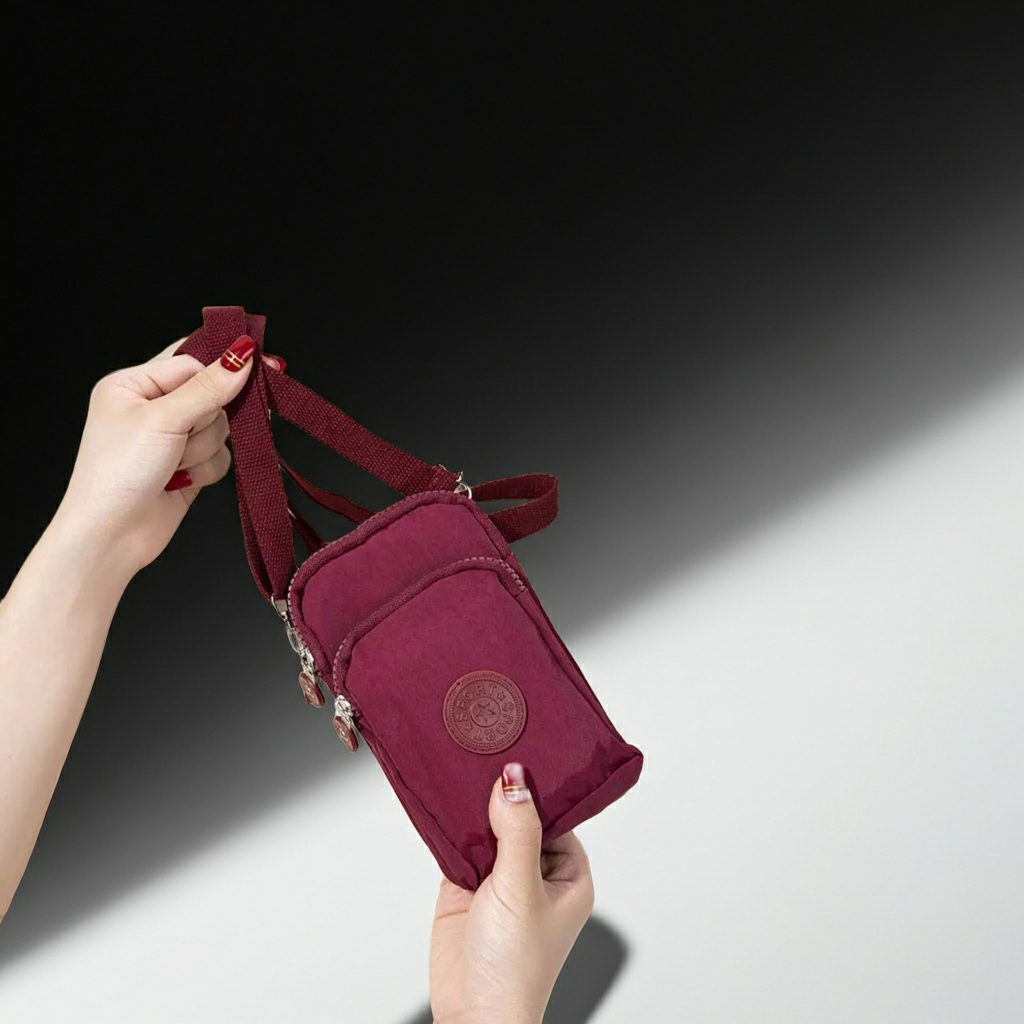 Three Layer Small Shoulder Bag Wine Red
