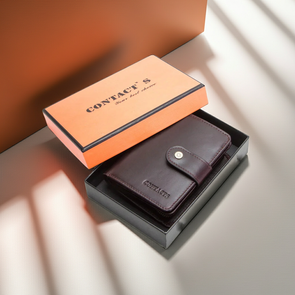 Women's Genuine Leather Wallet Large Capacity Fashion Coffee