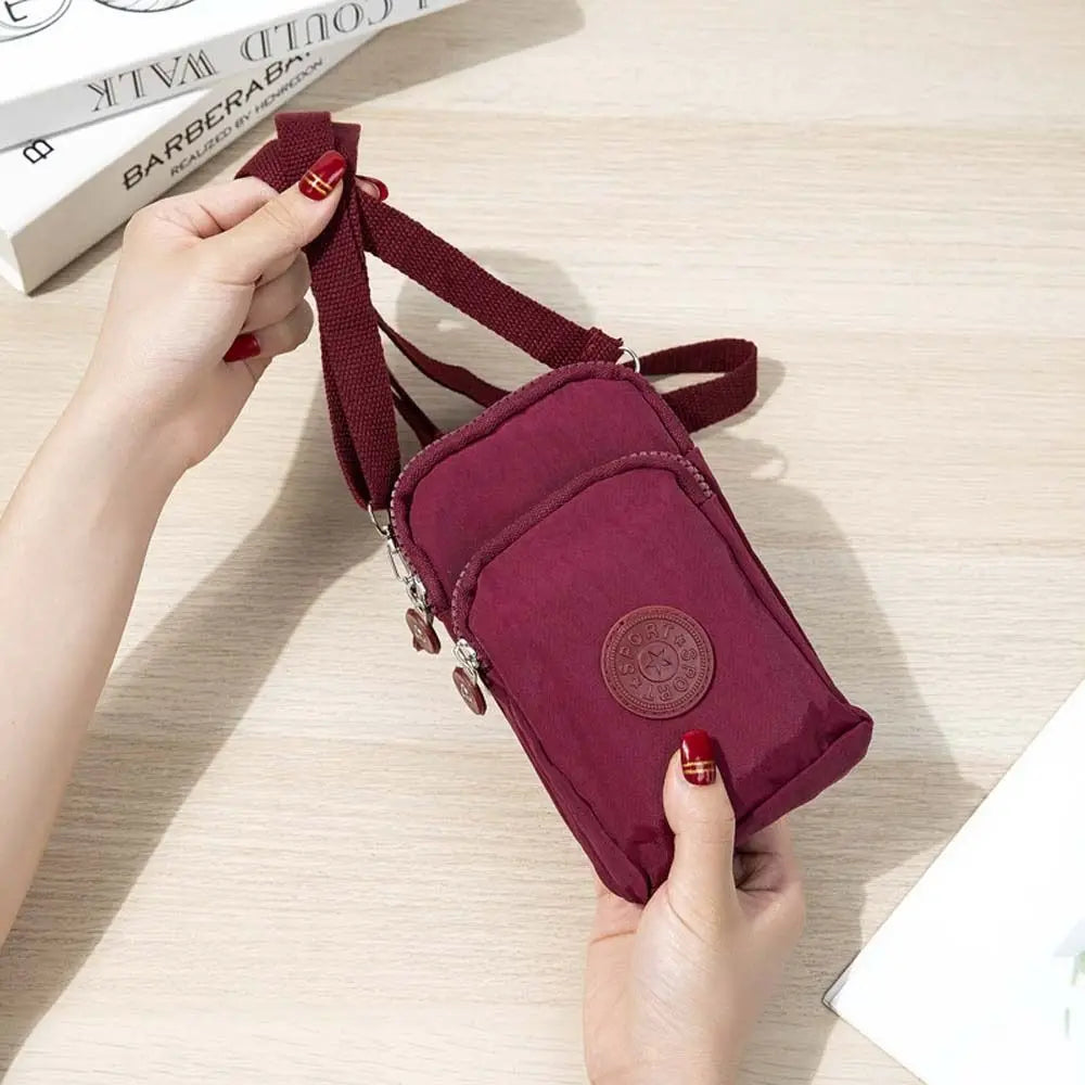 Three Layer Small Shoulder Bag Wine Red