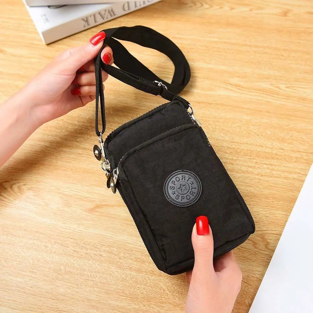 Three Layer Small Shoulder Bag Black