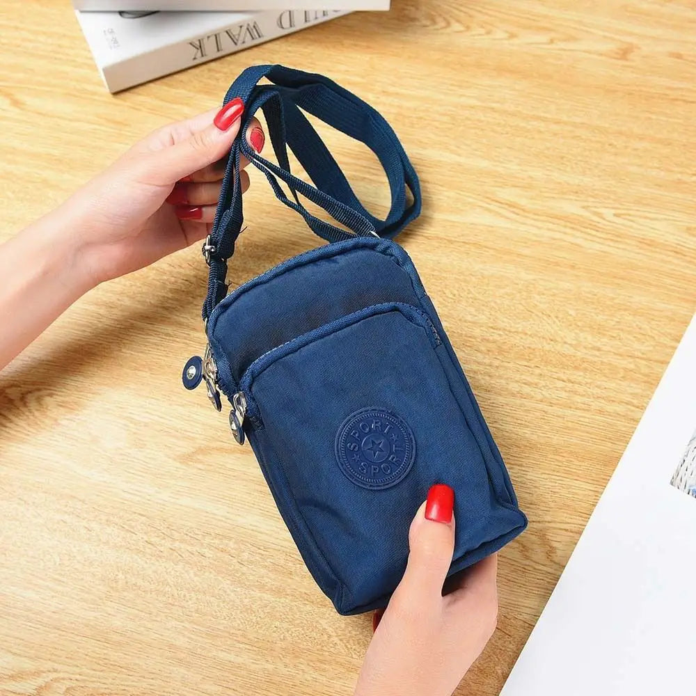 Three Layer Small Shoulder Bag Navy Blue