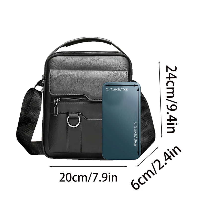 Men's Leather Cross-Body Bag Khaki