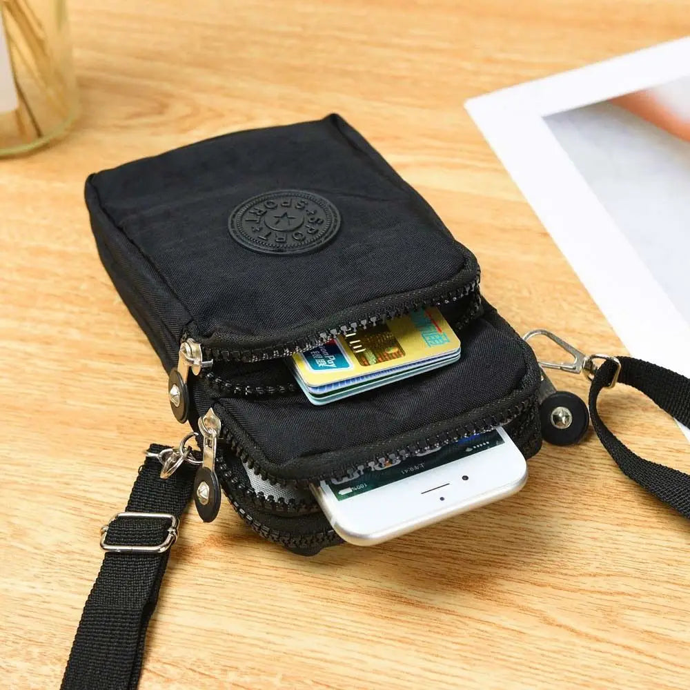 Three Layer Small Shoulder Bag Black