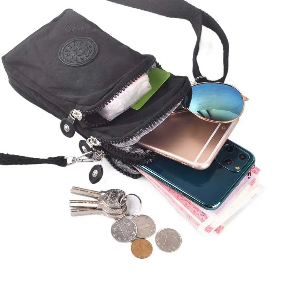 Three Layer Small Shoulder Bag Black