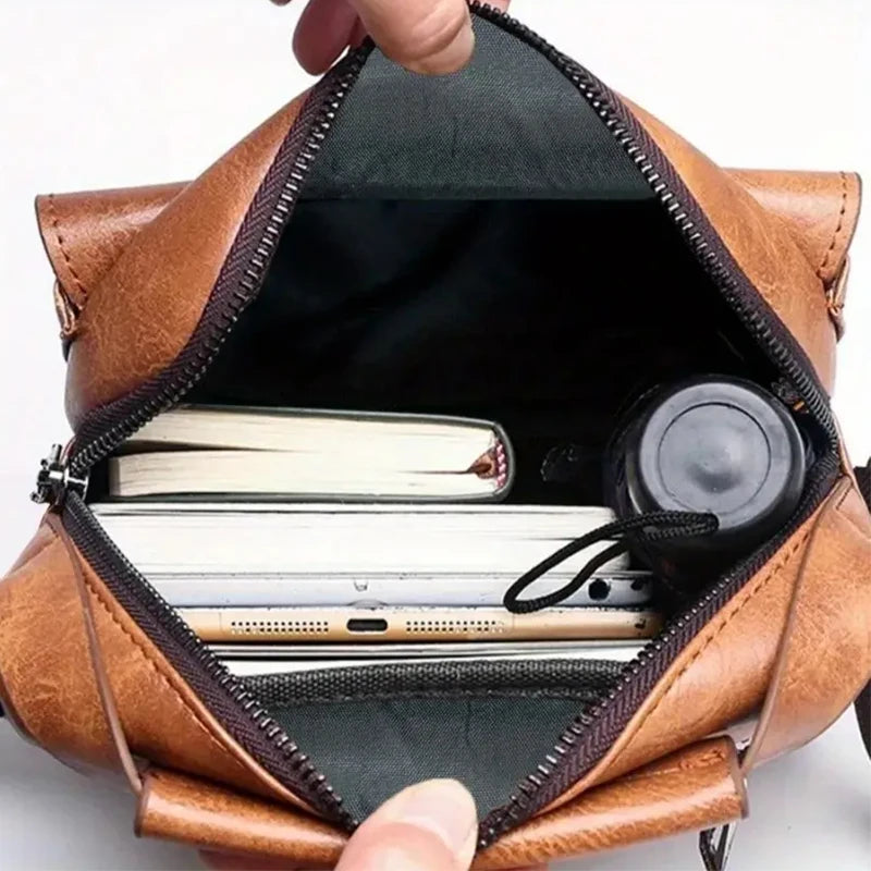 Men's Leather Cross-Body Bag Black