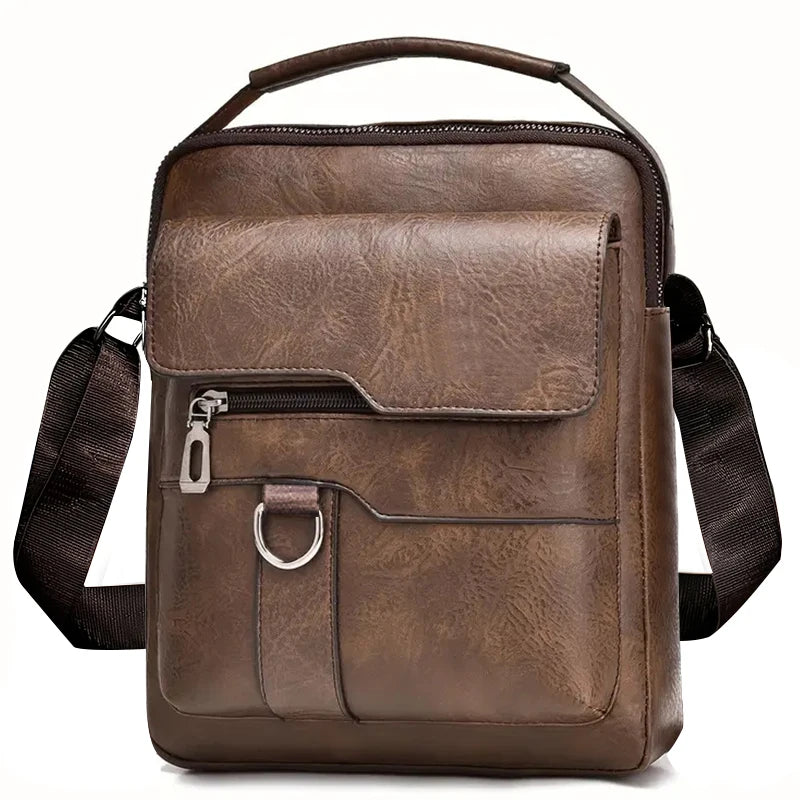 Men's Leather Cross-Body Bag Brown