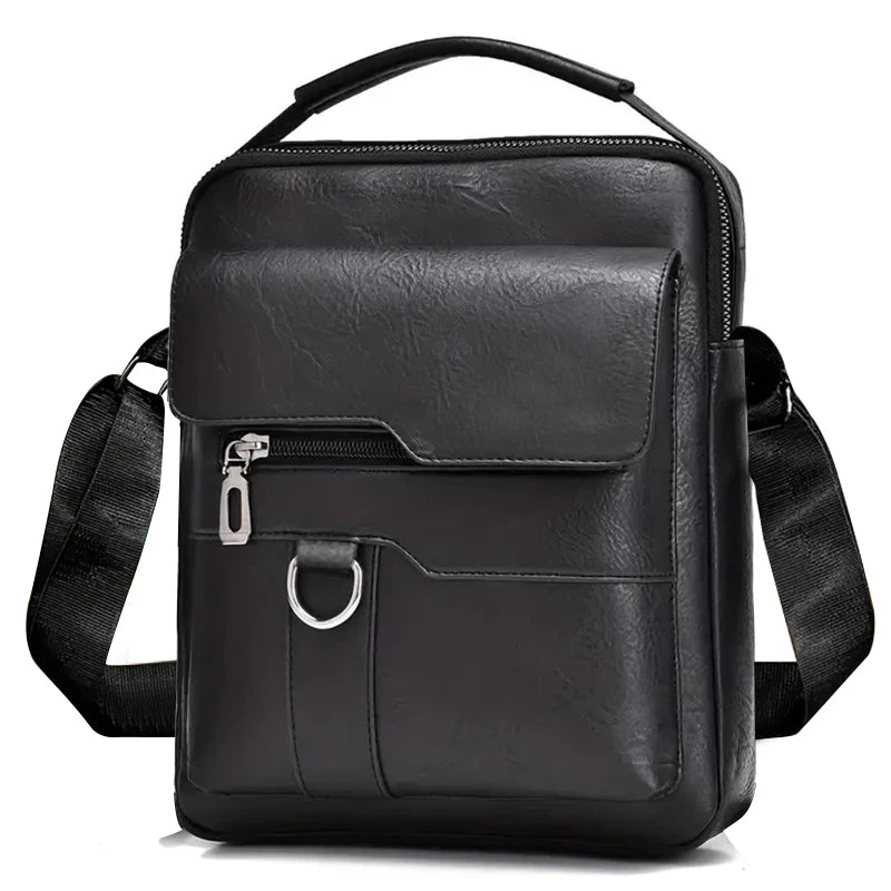 Men's Leather Cross-Body Bag Black