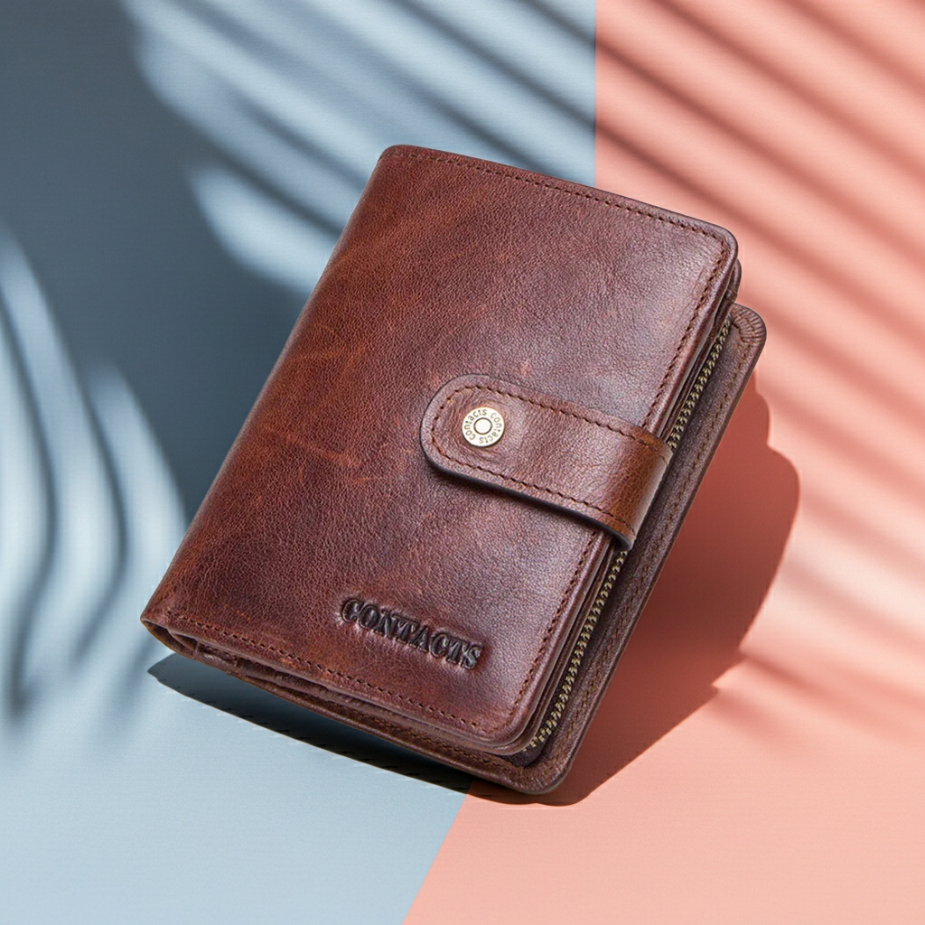 Women's Genuine Leather Wallet Large Capacity Fashion Brown