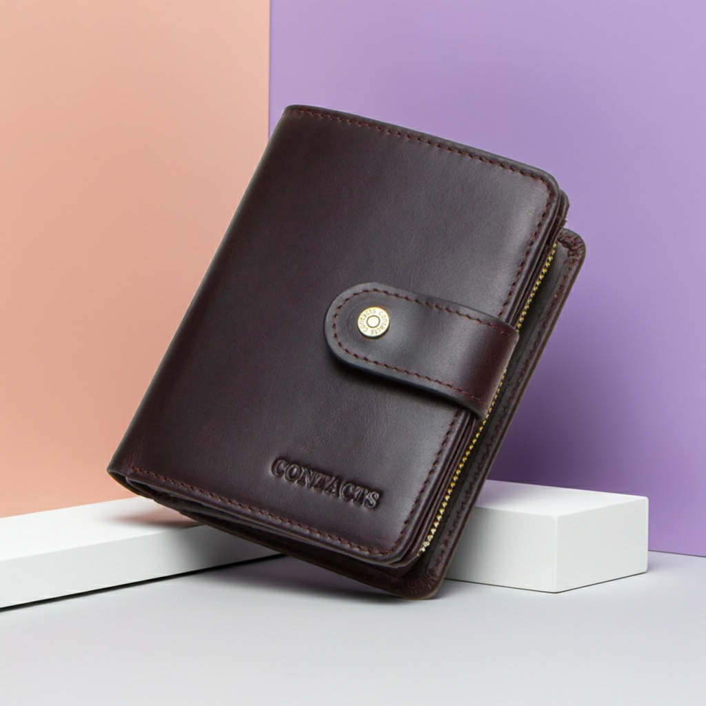 Women's Genuine Leather Wallet Large Capacity Fashion Coffee